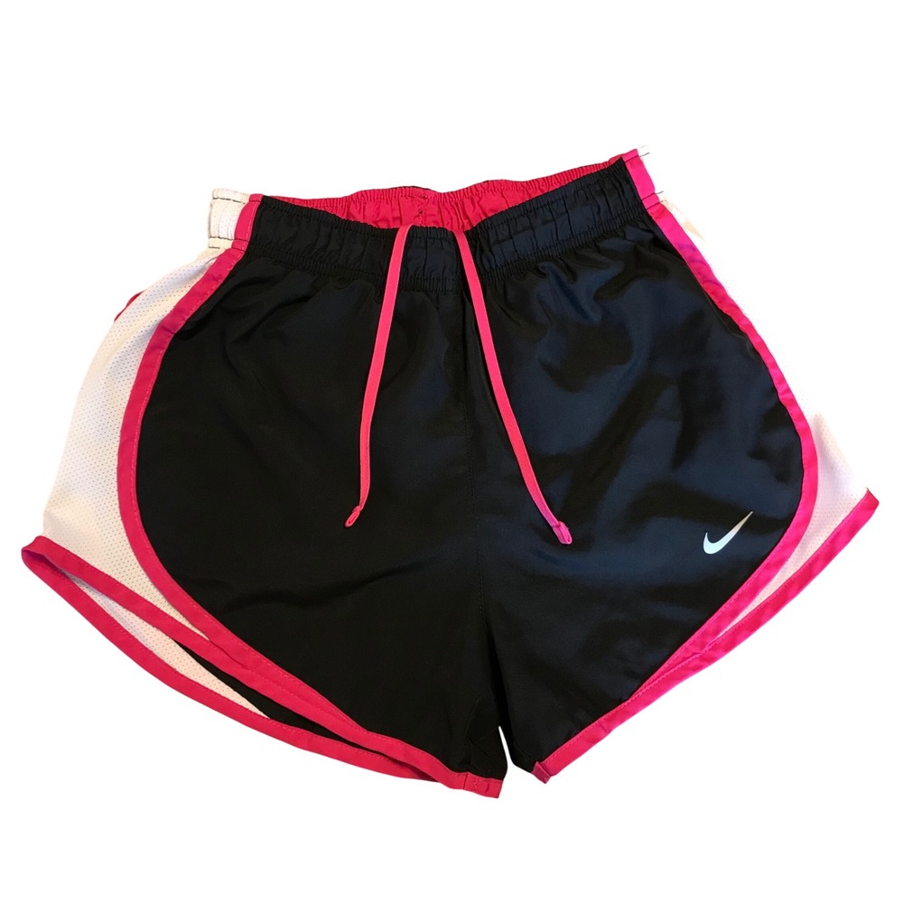 Nike Dri-FIT Womens Running Shorts Black Pink White‎ Mesh Inset XS